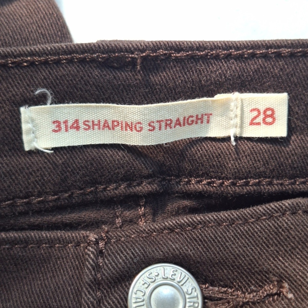 Retro Jeans Grunge Quiet Luxury Minimalist Brown Levis 314 Shaping Straight 28 - Picture 4 of 16